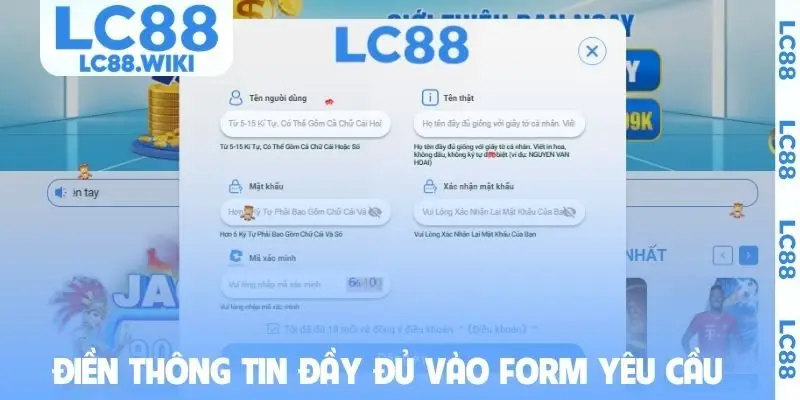 Điền thông tin đầy đủ vào form LC88 yêu cầu