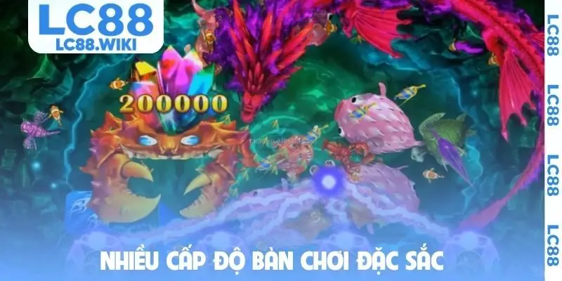 Nhiều cấp độ bàn chơi đặc sắc