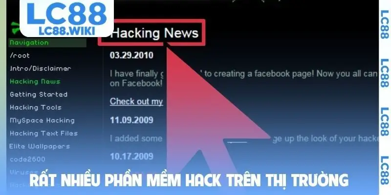 Rất nhiều phần mềm hack trên thị trường
